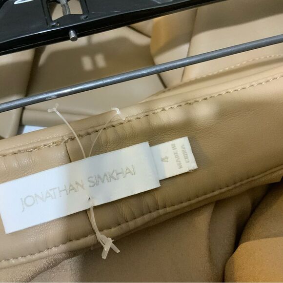 Jonathan Simkhai ‘Tessa’ leather trousers NWOT Faux Leather Pant in Camel - Picture 9 of 11